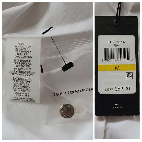 NWT|Tommy Hilfiger Collared White Button Down Shirt, MEDIUM - Picture 7 of 7